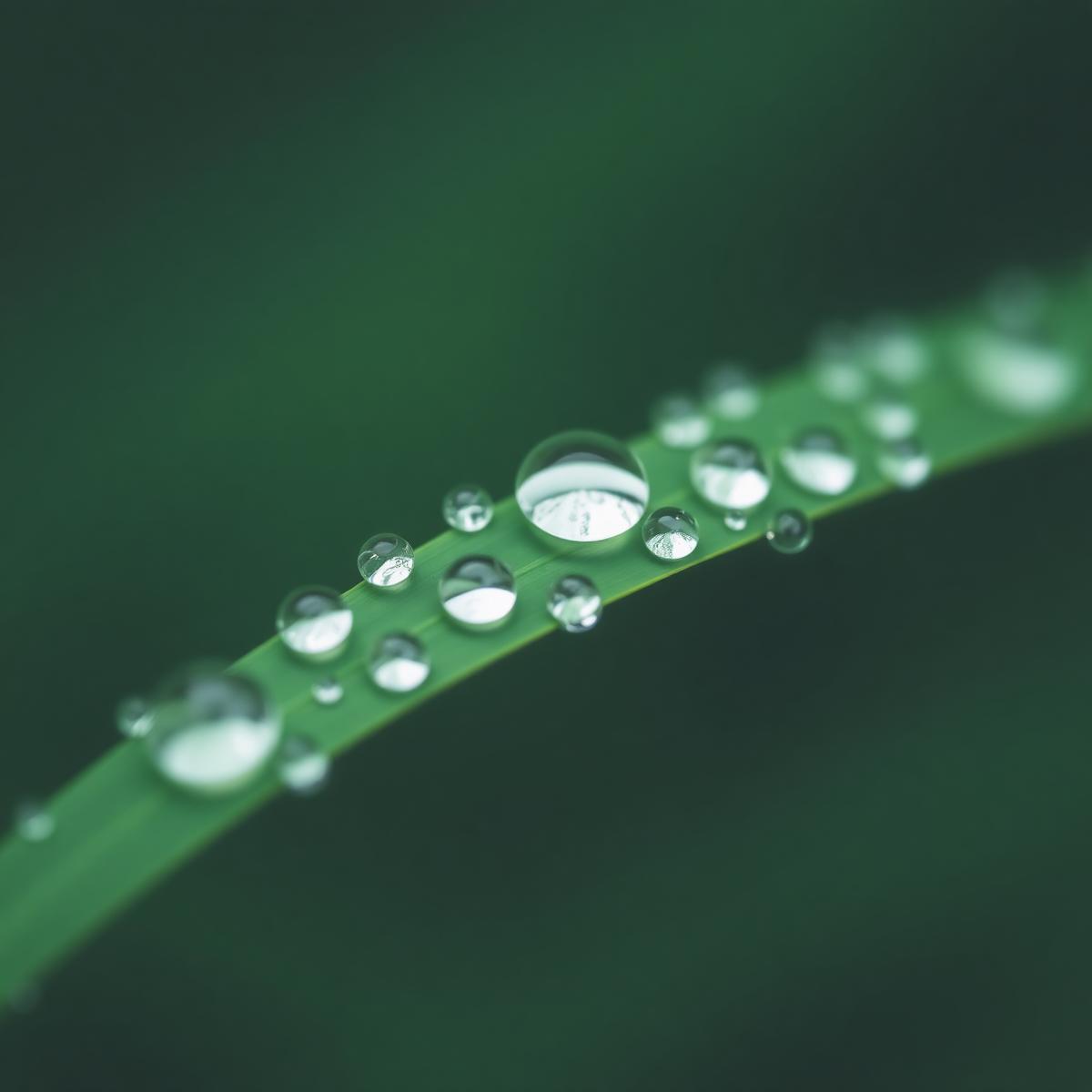 Water droplets on a leaf